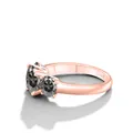 Bague trois pierres Moissanite 5CT en or rose avec anneau en argent sterling S925 - Or Rose-Gris