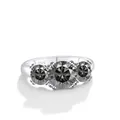 Anello in argento S925 con tre pietre di moissanite grigie a taglio tondo - Grigio