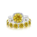 Set di anelli in moissanite gialla e argento s925 con certificati di autenticità - n.5 / Set di Anelli in Moissanite (Set da 2 Pezzi) / Giallo Dorato