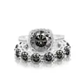 Set di fedi nuziali in moissanite 8CT in argento S925 con accenti di pietre grigie - n.5 / Set di Anelli in Moissanite (Set da 2 Pezzi) / Grigio