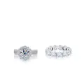 Luxury 7.2ct moissanite S925 silver ring set with round cut stones and side halo - Size 5 / White