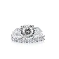 Luxury 12ct moissanite three-stone ring set with pear accents in 925 silver - White 100-Facet Cut