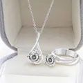 Schitterende S925 zilveren moissaniet sieradenset met ketting en ring in doosje - Wit met Witte Facet