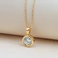 Classic 2ct D-color Moissanite pendant necklace in S925 sterling silver with gold finish - 2 ct / Gold