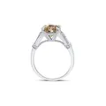 3 karaat champagne moissanite ringenset in sterling zilver met zijdelingse diamanten - Origineel Geel
