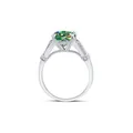 Luxe sterling zilveren ring met 3 karaat groene moissaniet in een klassieke vierklauwszetting - Teal