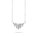 Elegante S925 Sterlingsilber Moissanit-Halskette mit drei runden Edelsteinen im Anhänger - 1,2 ct / Weiß