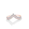 Elegant rose gold S925 silver V-shaped ring with pavé moissanite stones for women - US 5 / Rose Gold