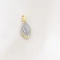 Macro detail of marquise-cut moissanite pendant with halo setting in rose gold finish - Pendant / Gold