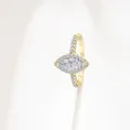 Marquise cut moissanite S925 sterling silver ring in rose gold finish with halo design - Ring / Gold