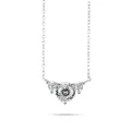 Moissanit-Halskette aus S925 Sterlingsilber mit drei Steinen und runden Zirkonia - 1,2 ct / Weiß (Hundert-Facetten-Schliff)