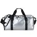 Sac de voyage sport argenté métallisé avec poignées noires et logo mnKonce devant - Argent