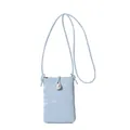 Mini borsa a tracolla azzurra con trama a pieghe ed elegante chiusura a perla - Blu