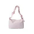 Bolso de hombro plisado rosa claro minimalista con correa decorativa con volantes - Rosa