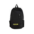 Classic black high-capacity nylon backpack for students featuring yellow HOKEAM logo print - Large / Black