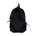 Leichter schwarzer Nylon Rucksack mit großem Fassungsvermögen und Reißverschlussfach - Groß / Ohne Anhänger / Schwarz