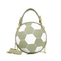 Sac à main tendance en forme de ballon de football vert sauge et blanc avec chaîne dorée - Football Vert Fruit