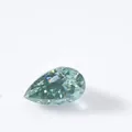 Peer geslepen blauwgroene moissaniet edelsteen met premium facetten en briljant vuur - 1 ct / Peervormig