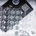 Macro-opname van briljant geslepen moissanite stenen met professionele GRA-certificaten - 1 ct / Origineel Blauw