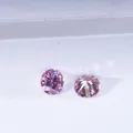 Roze rond geslepen moissanite stenen met briljante 3EX facetten op wit decor - 1 ct / Roze