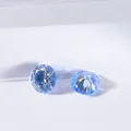 Fonkelende lichtblauwe ronde moissaniet edelstenen met 3EX slijpvorm en glans - 1 ct / Saffierblauw