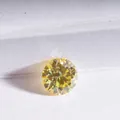 Briljant geslepen gele moissanite edelsteen met uitstekende schittering en levendige kleur - 1 ct / Citroengeel