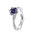 Detailed macro view of S925 sterling silver ring showing the engraved S925 hallmark - Size 5 / Violet Blue