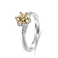 S925 silver moissanite ring with champagne stone, classic six-prong twisted arm design - Size 5 / Original Yellow