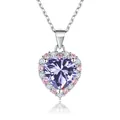 2ct heart-shaped purple moissanite necklace in S925 sterling silver with GRA certificate - 2 Carat 8mm / Light Purple
