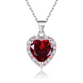2ct heart-cut red moissanite pendant necklace in S925 sterling silver with GRA cert - 2 Carat 8mm / Garnet Red