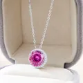 Halskette aus S925 Sterlingsilber mit 5 Karat rosa Moissanit im Herz-Pfeil-Schliff - 5 ct / Rosa Hundert-nudel-schnitt