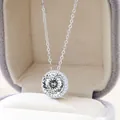 Elegante S925 Silberhalskette mit 5 Karat pinkem Moissanit-Anhänger in einer Schmuckschatulle - 5 ct / Weiß 100-Facetten-Schliff