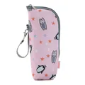 Bolsa térmica rosa para biberón con dibujo de pingüino y correa extraíble para viajes - Pingüino Rosa