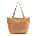 Brown Tyvek paper insulated lunch bag with zipper closure and carry handles - Handheld Portable Style