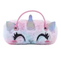 Plush unicorn handbag in pink and blue gradient with glitter embroidery and horn detail - Colorful Unicorn