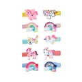 10-teiliges Set Kinder-Haarspangen mit Einhorn- und Regenbogen-Motiv auf Ripsband - 10-teiliges Haarschmuck-Set (Papierkarte)