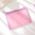 Tragbare Kosmetiktasche aus rosa Netzgewebe mit lila Reißverschluss für Make-up - Rosa