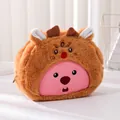 Simpatico astuccio in peluche Loopy castoro per cancelleria e trucchi con morbido pelo - Stile Renna Marrone