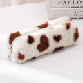 Astuccio in peluche di grande capacità con cuori marroni e chiusura a cerniera - Stile Cuore Marrone Scuro