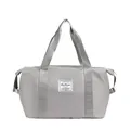 Large capacity grey travel duffel bag with sturdy handles and smooth zip closure - Gray