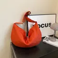 Bolso bandolera grande de nailon naranja con correa ajustable y cierre de cremallera - Talla única / Naranja