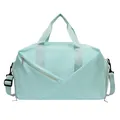 Mint green travel duffel bag with wet dry separation and adjustable shoulder strap - Green