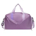 Waterproof purple travel bag with dry-wet separation and adjustable shoulder strap - Light Purple