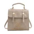 Zaino in pelle PU beige con ricamo a farfalla Fancy Club e finiture in metallo dorato - Bianco Sporco