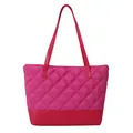 Borsa tote trapuntata rosa acceso per donna con sottili spalline e grande capacità interna - rosa acceso