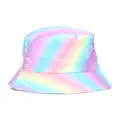 Colorful kids rainbow tie-dye bucket hat featuring white unicorn line art patterns - Gradient Unicorn / 48-52cm 2-5 Years Old