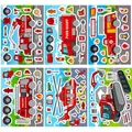 6-pack DIY emergency rescue truck stickers for children including fire engines and helicopters - Fire Truck Series