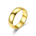 Macro detail of high-polished gold-plated stainless steel dome ring with reflective surface - US 6 / Wide Style / Gold