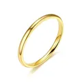 Minimalistischer vergoldeter Edelstahlring mit hochglanzpolierter Oberfläche für Paare - US 6 / Feiner Stil / Gold