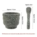 Granite mortar and pestle set with grey marble texture for crushing herbs and garlic - Large Classic Style / Granite Pattern / Granite Pattern Bulk